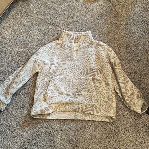 American Eagle Outfitters Cream Patterned Hoodie